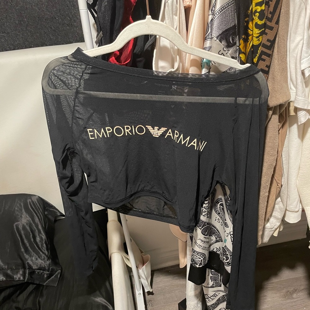 Emporio Armani sheer lace crop top